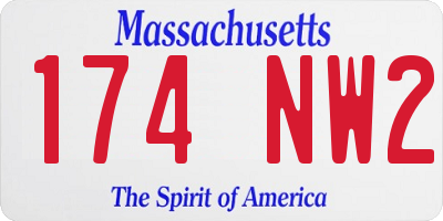 MA license plate 174NW2