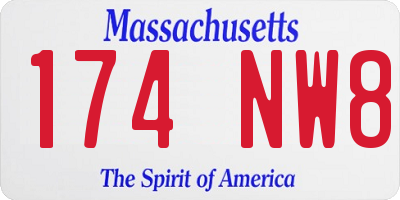 MA license plate 174NW8