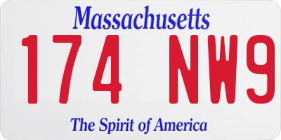MA license plate 174NW9