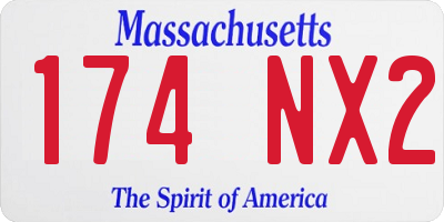 MA license plate 174NX2