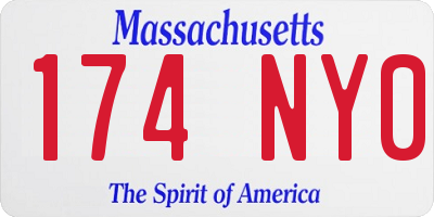 MA license plate 174NY0