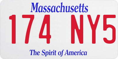 MA license plate 174NY5
