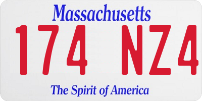 MA license plate 174NZ4
