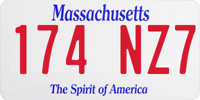 MA license plate 174NZ7