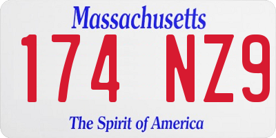 MA license plate 174NZ9