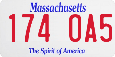 MA license plate 174OA5