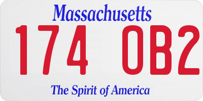 MA license plate 174OB2