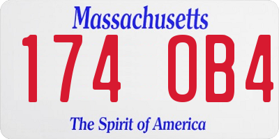 MA license plate 174OB4