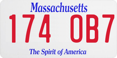 MA license plate 174OB7