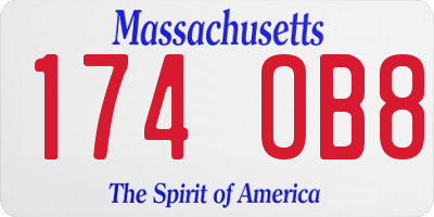 MA license plate 174OB8