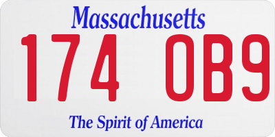 MA license plate 174OB9