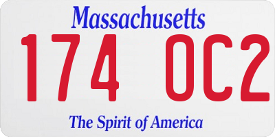 MA license plate 174OC2