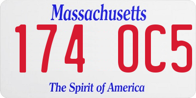 MA license plate 174OC5