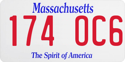 MA license plate 174OC6