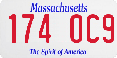 MA license plate 174OC9