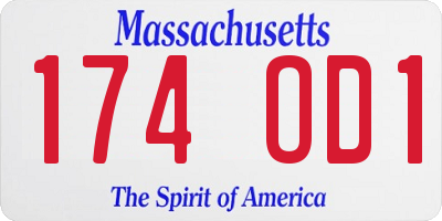 MA license plate 174OD1