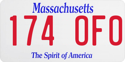 MA license plate 174OF0