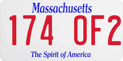MA license plate 174OF2