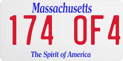 MA license plate 174OF4
