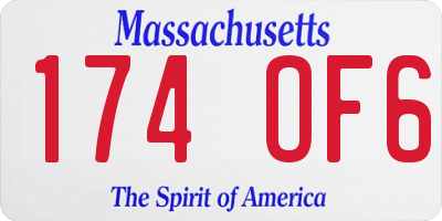 MA license plate 174OF6