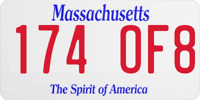 MA license plate 174OF8