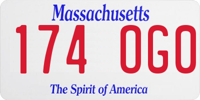 MA license plate 174OG0