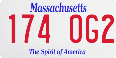 MA license plate 174OG2
