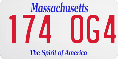 MA license plate 174OG4