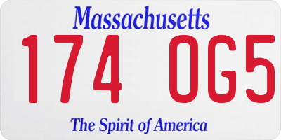 MA license plate 174OG5