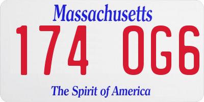 MA license plate 174OG6