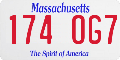 MA license plate 174OG7