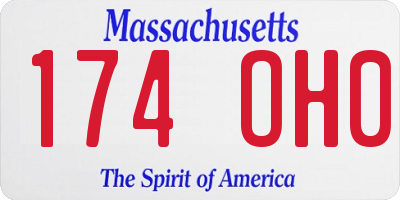 MA license plate 174OH0