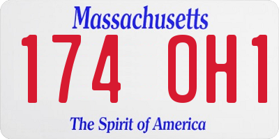 MA license plate 174OH1