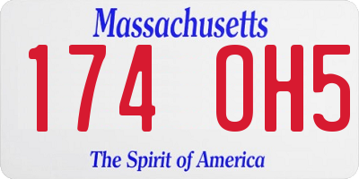 MA license plate 174OH5