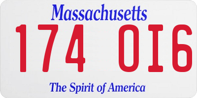 MA license plate 174OI6