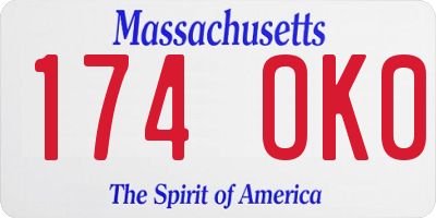 MA license plate 174OK0
