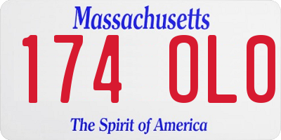 MA license plate 174OL0