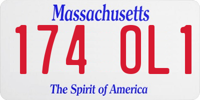 MA license plate 174OL1