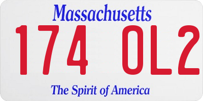 MA license plate 174OL2