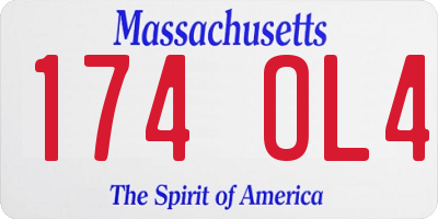 MA license plate 174OL4