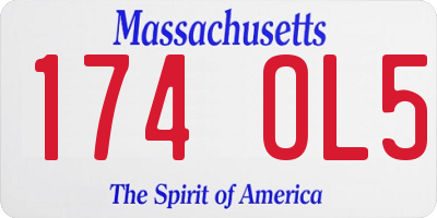 MA license plate 174OL5