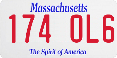 MA license plate 174OL6