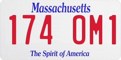 MA license plate 174OM1