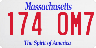 MA license plate 174OM7