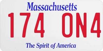 MA license plate 174ON4