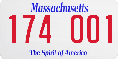 MA license plate 174OO1