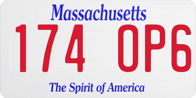 MA license plate 174OP6