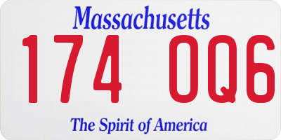 MA license plate 174OQ6