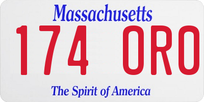 MA license plate 174OR0