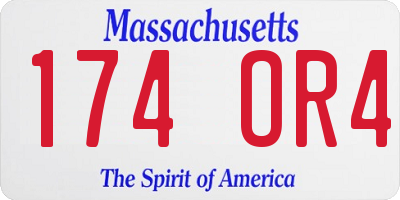 MA license plate 174OR4